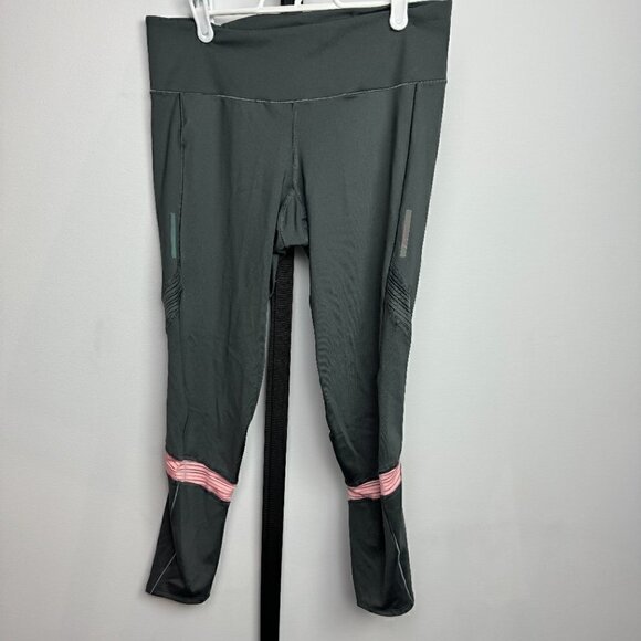 EUC - Adidas 'How we Do' 7/8 leggings, grey/pink with mesh, Size M - Picture 6 of 9
